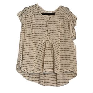 Black and cream striped top with buttons